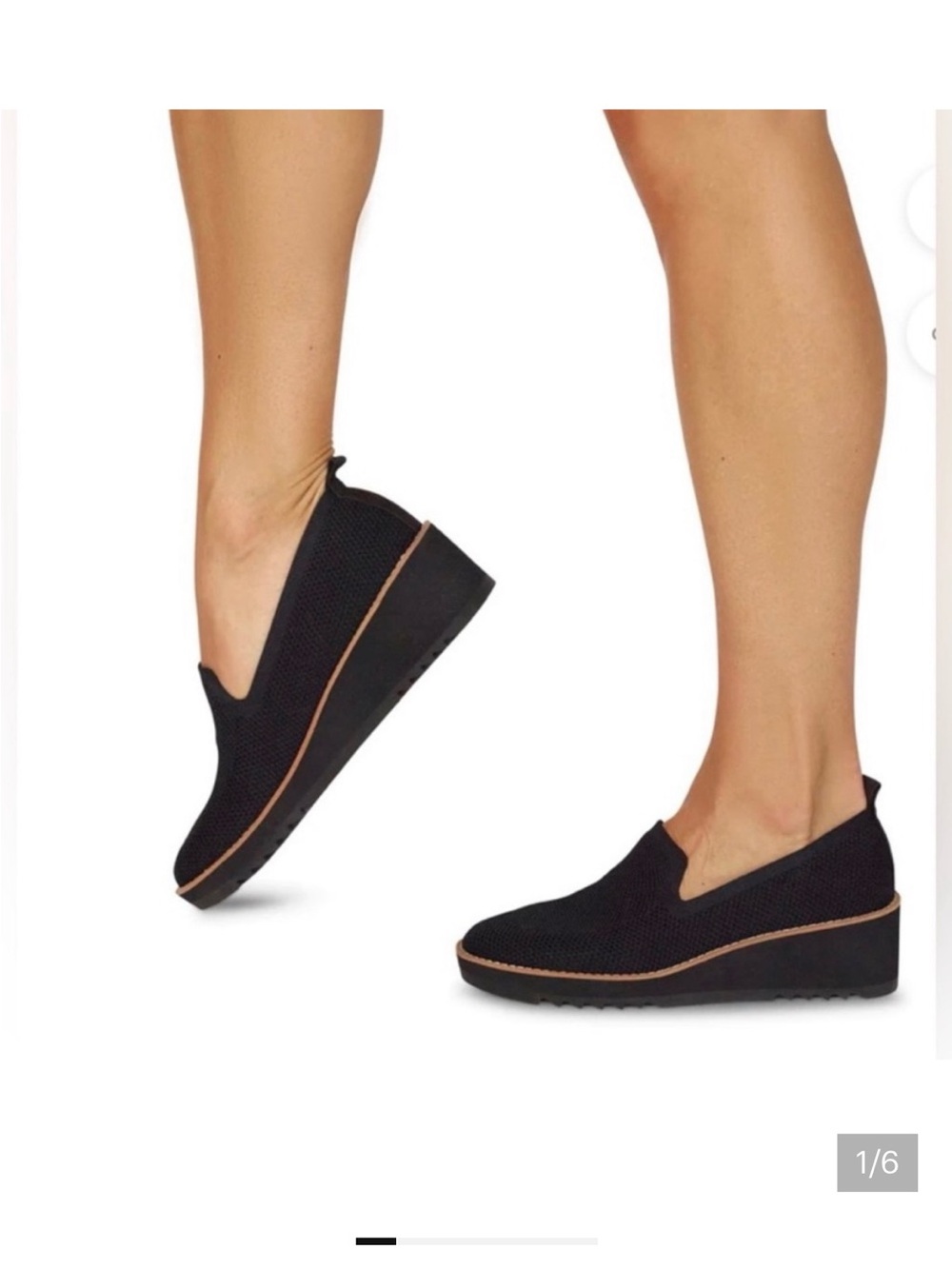 Eileen fisher navy Lindy novo stretch knit wedge womens 5 - Picture 1 of 5